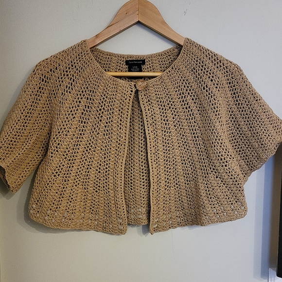 Calvin Klein Sweaters - Vintage Calvin Klein Short Sleeve 100% Cotton Knit Sweater/Mini Poncho